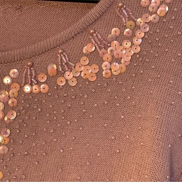WORTHINGTON Sequence Bead Lavender Cardigan Faux Gem Buttons Women 1X. - Picture 4 of 12